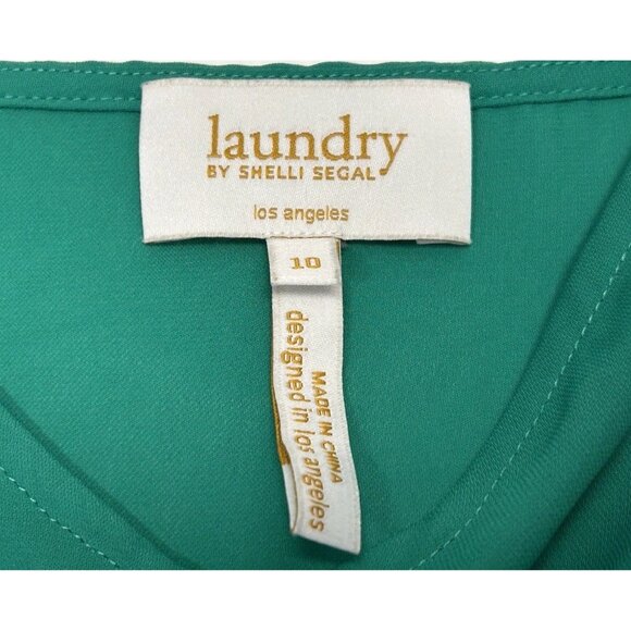 Laundry by Shelli Segal NWT Green Cami Top Women’s Size 10 Blouse Sleeveless - Picture 3 of 10